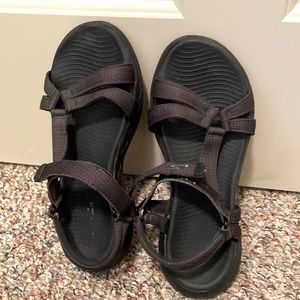 Sketchers black sandal.